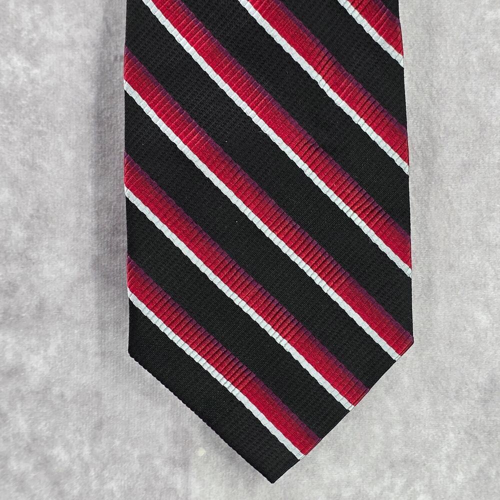 Alfani Black Red Stripe Men's Executive Corporate‎ Neck Tie 100% Silk NWOT